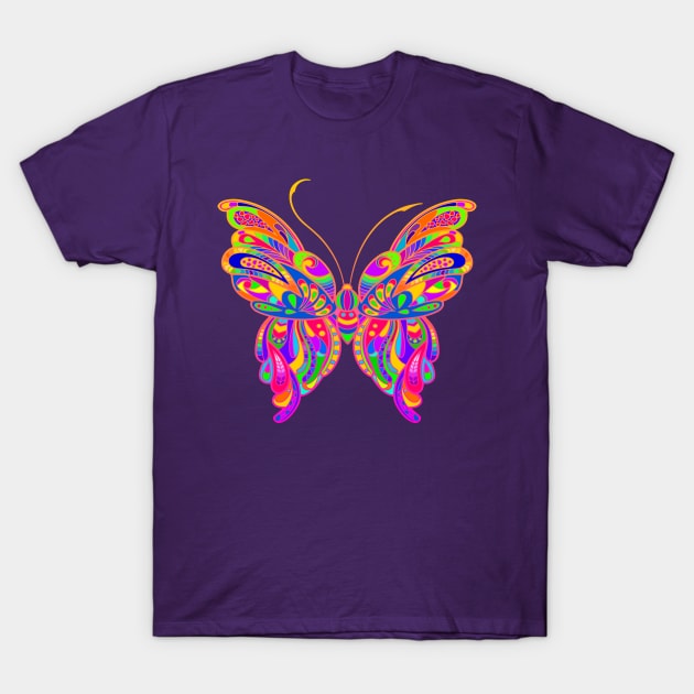 Bright and Colorful Butterfly T-Shirt by AlondraHanley